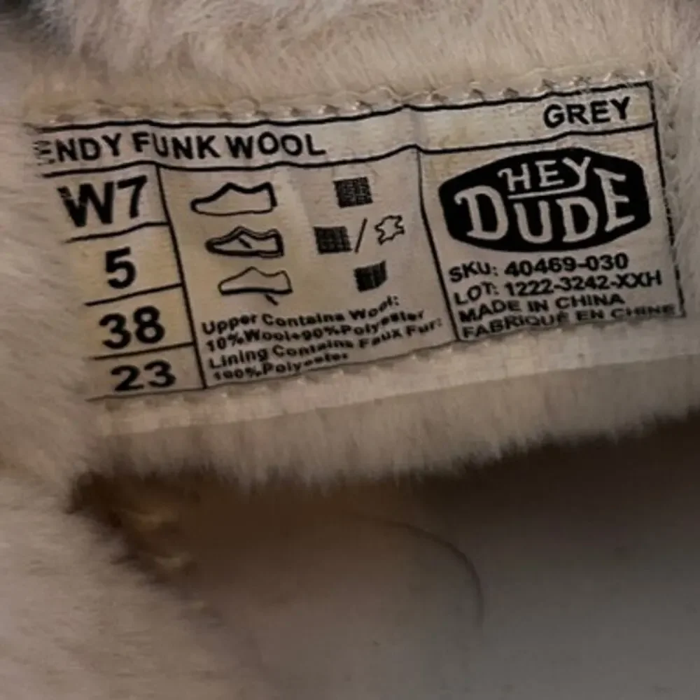 Hey Dude - Wendy Funk Wool - Moccasin - Gray - Women's - W7 - 40469-030